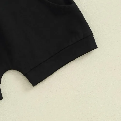 Miniatura 62 de Ropa de bebé niño sin mangas + pantalones cortos con estampado a rayas con bolsillos, 2 piezas de trajes de verano