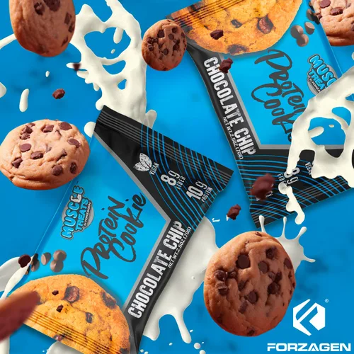 Miniatura 6 de Forzagen Muscle Treats - Galletas de proteína con 2 sabores disponibles, chispas de chocolate y chocolate de medianoche
