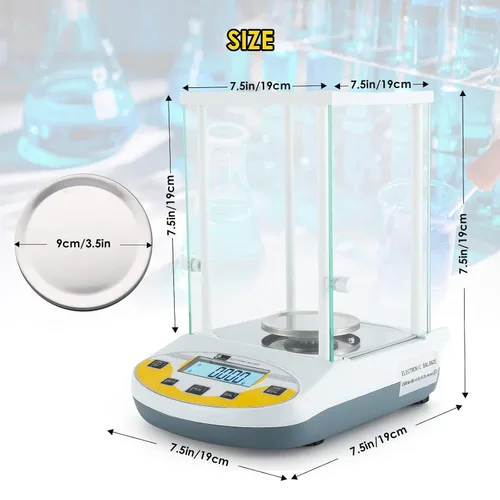 Miniatura 5 de CGOLDENWALL Balanza analítica de 0.00 oz, báscula de laboratorio electrónica de 1 mg báscula analítica de precisión báscula de joyería, báscula