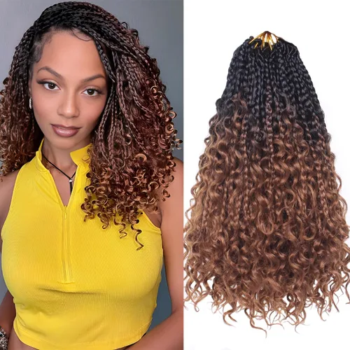 Miniatura 38 de Beverlee Goddess Box - Trenzas de ganchillo de 8 pulgadas, 8 paquetes de trenzas de ganchillo bohemias, extremos rizados, pelo sintético rizado