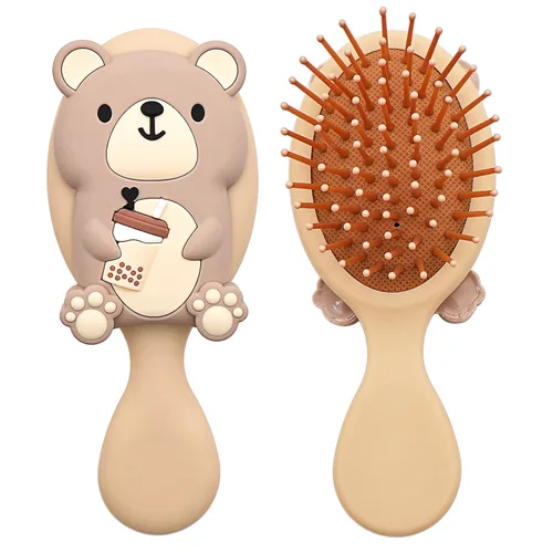 Miniatura 9 de Cepillo de pelo de masaje desenredante para niños pequeños con cojín de aire para cabello fino de niños - rosa 2. Rosa