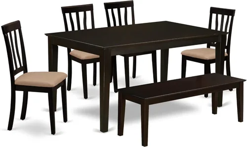 Miniatura 11 de East West Furniture CAAN5-CAP-C - Juego de comedor de 5 piezas que incluye una mesa de comedor rectangular y 4 sillas de cocina tapizadas de tela