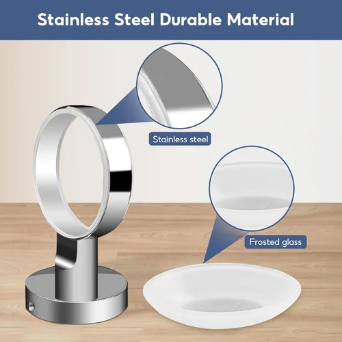 Miniatura 4 de Jabonera de pared para baño y cocina, acero inoxidable