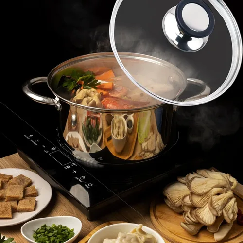 Miniatura 5 de Tapa redonda universal para sartenes, tapa de vidrio templado de 6.5 pulgadas, con orificio de ventilación de vapor y mango resistente al calor