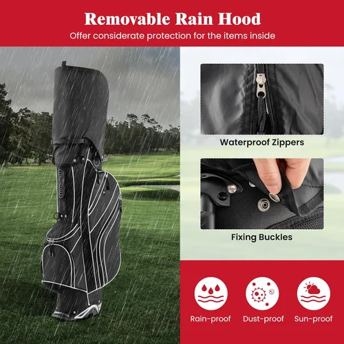 Miniatura 5 de ULTIMATE Bolsa de golf con divisores superiores de 6 vías, bolsa de golf con bolsillos y bolsa refrigeradora, bolsa de golf ligera y portátil
