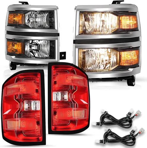 Miniatura 30 de JSBOYAT Conjunto de faros delanteros y luces traseras 2014 2015 Chevy Silverado 1500 Camioneta Pickup [Estilo de fábrica OE] lado del pasajero
