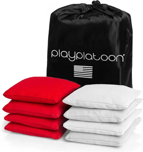 Miniatura 10 de Bolsas de cornhole de tela de pato resistentes a la intemperie premium de Play Platoon - Juego de 8 bolsas de frijoles para juego de Corn Hole