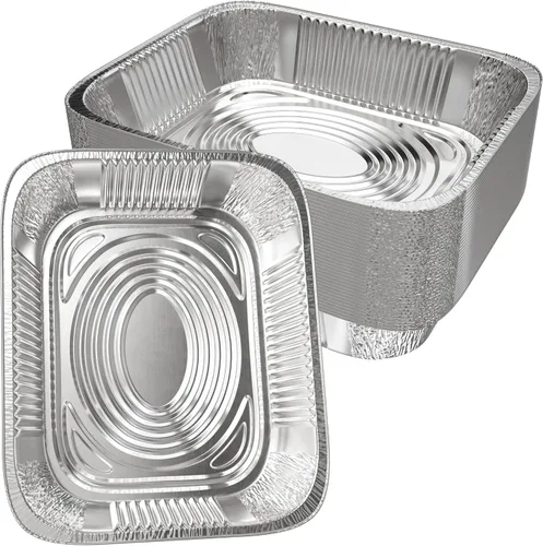 Miniatura 3 de Sartenes de aluminio de 9 x 13 pulgadas (paquete de 45) bandejas de papel de aluminio – Sartenes desechables para hornear, asar a la parrilla, asar