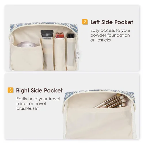 Miniatura 5 de Narwey Pequeña bolsa de maquillaje para bolso, mini bolsa de cosméticos, bolsa de maquillaje de viaje con cremallera, bonitas bolsas de maquillaje