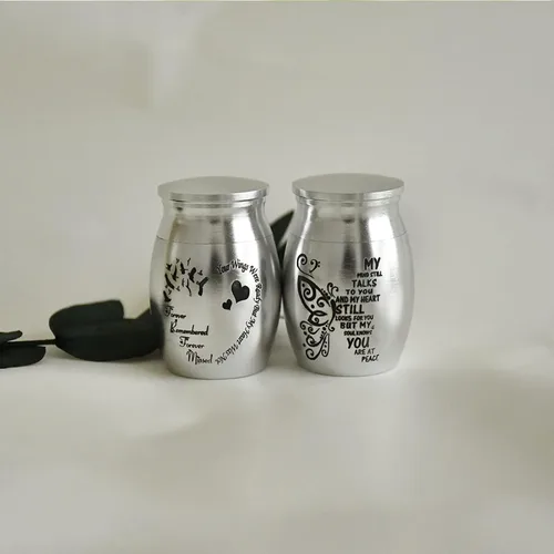 Miniatura 4 de Mini urnas de aluminio – Juego de 4, 1.57 pulgadas de alto, urnas de recuerdo para cenizas humanas/mascotas