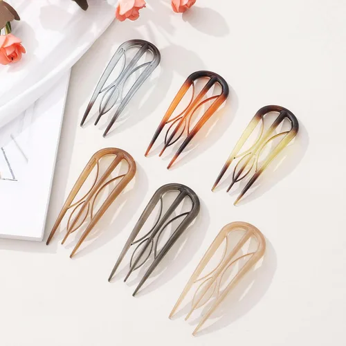 Miniatura 7 de 6 horquillas francesas para mujer, tenedores grandes en forma de U con dientes internos, fuerte sujeción para cabello grueso y fino, rizos franceses