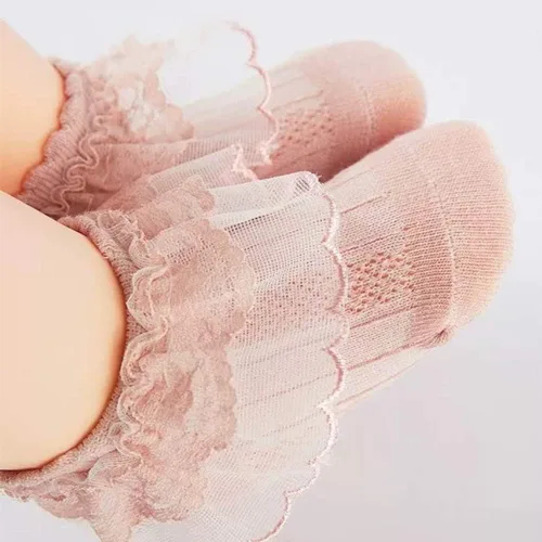 Miniatura 4 de Juebm Infant Baby Girls Ruffle Socks Toddler Dress socks,Pack of 356 Baby Frilly Lace Ankle Socks