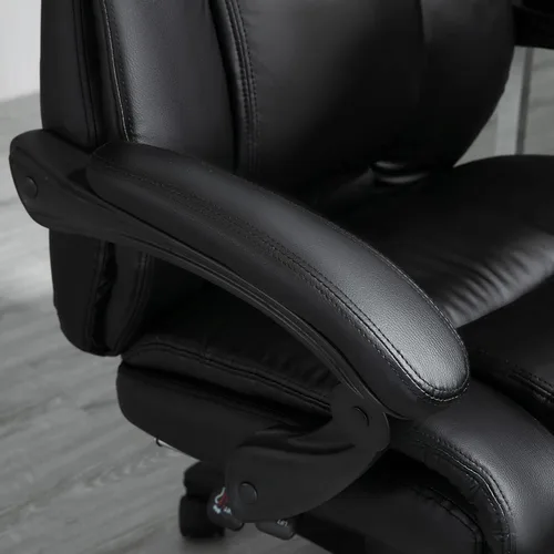 Miniatura 4 de Executive High Back Office Chair Executive Computer Desk Chair with PU Leather, Adjustable Height and Retractable Footrest, Black