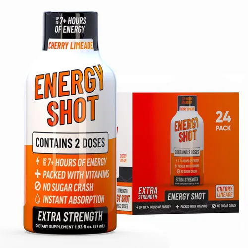 Miniatura 32 de Blue Raspberry Extra Strength Energy Shot 12 unidades – 260 mg de cafeína natural B12 B6 – Apoyo de energía y enfoque – 2 porciones sin azúcar Té