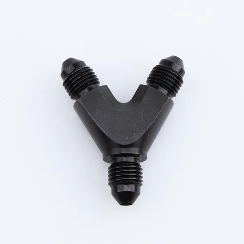 Miniatura 2 de AC PERFORMANCE Adaptador de montaje en Y de aluminio -3AN a -3AN anodizado negro 3AN x 3AN x 3AN 3/8-24 rosca Y bloque divisor macho Flare