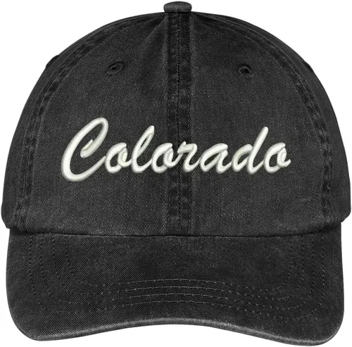 Trendy Apparel Shop Gorra de algodón ajustable de perfil bajo bordado del estado de Colorado