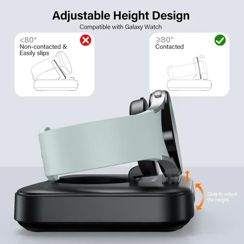 Miniatura 4 de Cargador portátil para cargar Samsung Watch, SwanScout 303S, cargador inalámbrico de 1800 mAh para Galaxy Watch 8 Classic/8/7/Ultra/6/6 Classic/5/5