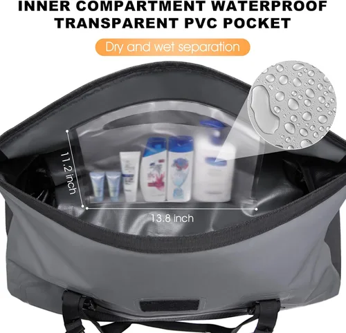 Miniatura 5 de OCKLILY Bolsa seca impermeable, bolsa trasera de motocicleta enrollable de 30 L con válvula de aire y correas de fijación rápida, bolsas de viaje