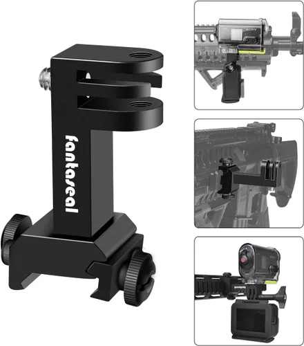 Aleación de aluminio de alta precisión universal 2 en 1 pistola de cámara de acción Ballesta Picatinny Rail Clamp Mount Adaptador para Airsoft Caza