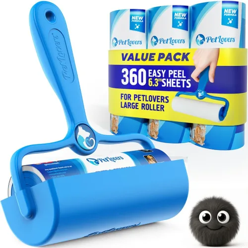 Miniatura 10 de PetLovers Juego de 800 hojas de rodillo extra pegajoso para eliminación de pelusas de mascotas y gatos, paquete de 8