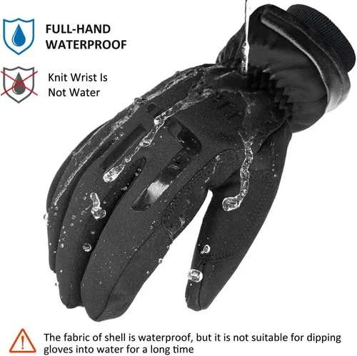 Miniatura 2 de Guantes térmicos de invierno impermeables de 40 - Guantes cálidos Thinsulate resistentes al viento con pantalla táctil, para conducir y ciclismo