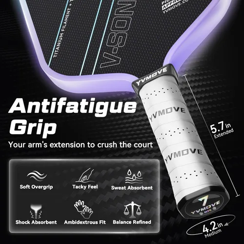 Miniatura 5 de Pickleball Paddle with T700 Raw Carbon Fiber Surface & 16mm STR-Core Power Polymer Core, Premium Pickle Ball Racket Designed for Ultimate Spin &