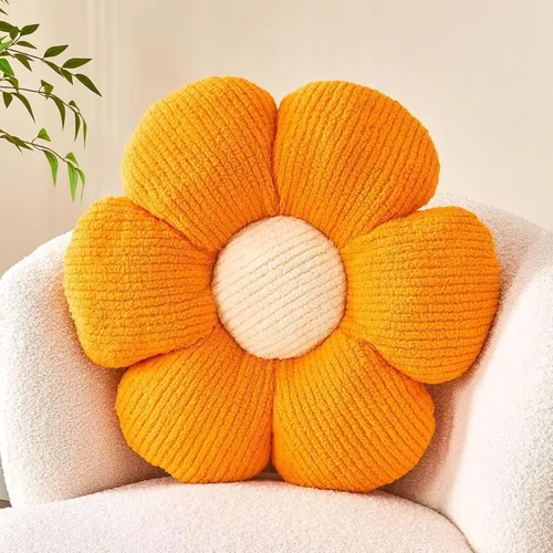 Miniatura 16 de Kcvvcr Almohada Decorativa de Flores, Almohada de Suelo Suave Blanca con Forma de 14.9" para Decoración del Hogar, Lindas Almohadas Decorativas