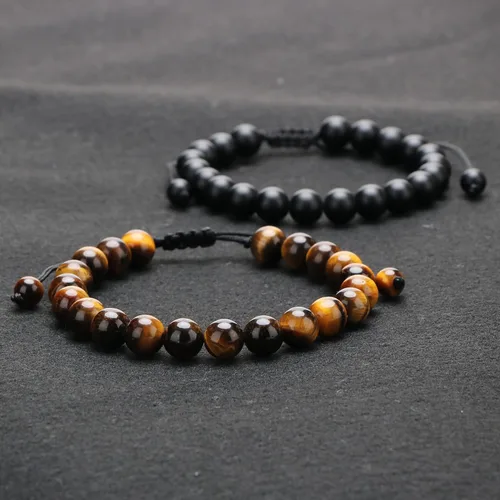 Miniatura 5 de Pulsera de ojo de tigre de roca de lava para hombre, regalos para cumpleaños, aniversario, regalos de Navidad para hombres, papá, marido, hijo