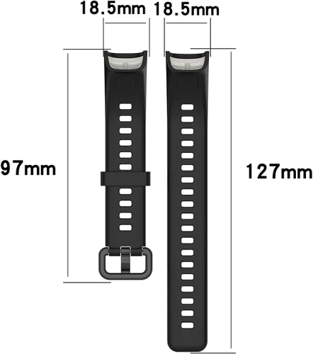 Miniatura 2 de Correas ECSEM compatibles con Huawei Band 4 y 5i de silicona suave, impermeable, ajustable, correa de reloj deportivo, correas de repuesto