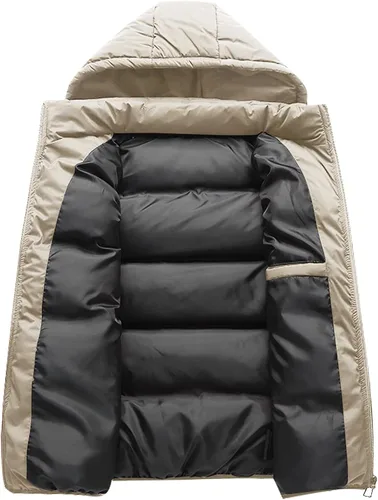 Miniatura 4 de WENKOMG1 Chaleco acolchado de invierno para hombre, ligero, plegable, con cremallera, sin mangas, resistente al agua
