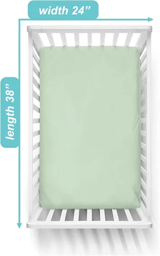 Miniatura 3 de TL Care Supreme - Sábana pequeña para cuna, 100 % algodón natural, apio, 24 x 38 pulgadas, suave y transpirable, para niños y niñas Celery