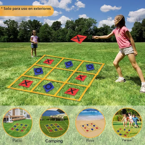 Miniatura 2 de Juego de Tic Tac Toe – 4 pies x 4 pies para patio al aire libre gigante Tic Tac Toe para patio trasero, campamento, césped, portátil, sin montaje