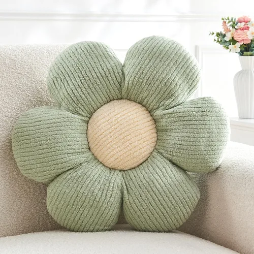 Miniatura 11 de Almohada en forma de flor rosa, cojín de suelo de 13.7 pulgadas, cojín de flor para sofá, sofá cama, almohada suave de margarita, cojín decorativo