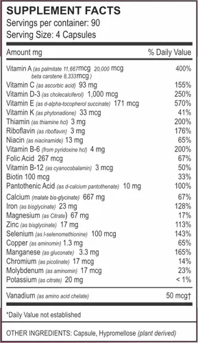 Miniatura 2 de Vita4Life! Fórmula multi-estándar • Complejo completo de vitaminas y minerales • 360 cápsulas • Cápsulas vegetales de disolución rápida • Sin