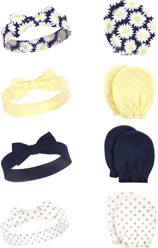 Miniatura 66 de Hudson Baby Conjunto de diadema de algodón y manoplas para rascar para bebé