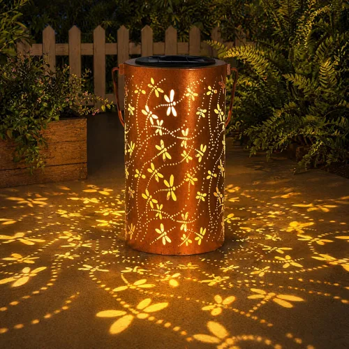 Miniatura 9 de Linternas solares para colgar al aire libre, linterna LED impermeable de metal con energía solar, decoración de patio, linterna con asa, idea