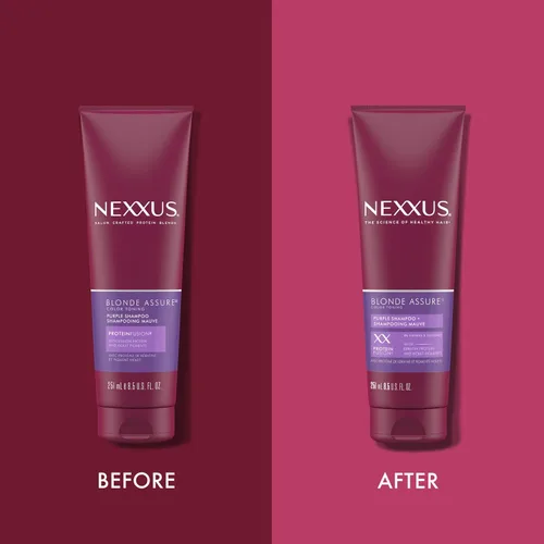 Miniatura 3 de Nexxus Blonde Assure - Champú morado para el cuidado del color del cabello rubio, proteína de queratina, 8.5 onzas