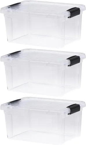 Miniatura 63 de Superio Cajas de almacenamiento transparentes con tapas, contenedores de plástico de 2.5 cuartos de galón para organizar, cajas apilables, sin BPA