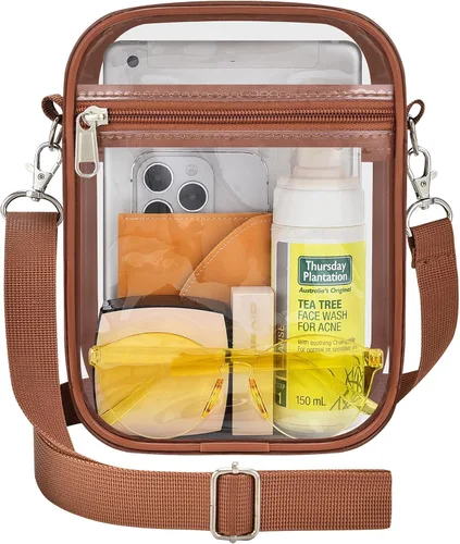 Miniatura 20 de Bolso transparente Slumou para eventos en estadios - Bolso pequeño, mini bolsos de mensajero para fanáticos de deportes para conciertos, trabajo