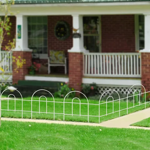 Miniatura 6 de FOREHOGAR Borde decorativo blanco para valla de jardín, 18 pulgadas x 50 pies, alambre de metal para exteriores, valla de jardín, cama de flores