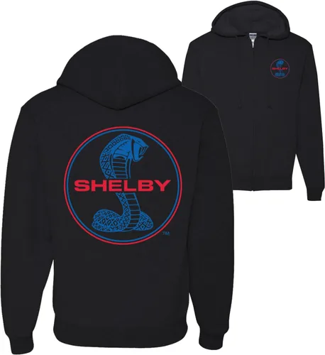 Miniatura 8 de Wild Bobby Shelby Cobra USA Logo Emblema Powered by Ford Cars and Trucks Sudadera con capucha y cremallera delantera y trasera