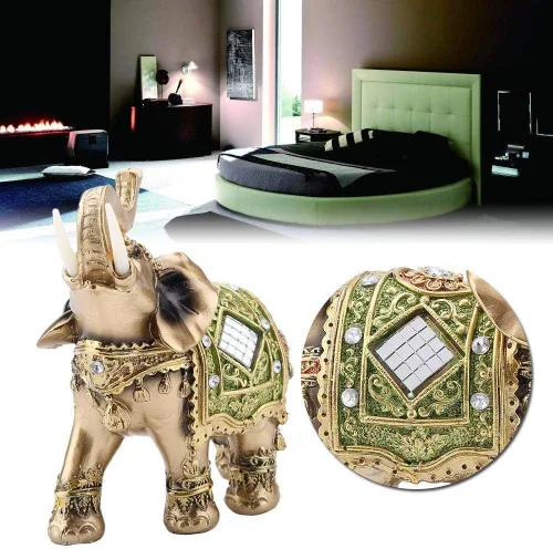 Miniatura 6 de Estatua de elefante de la suerte para decoración del hogar, tienda y recepción, elefante tailandés de la buena suerte Feng Shui, tres tamaños