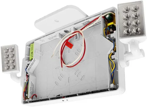 Miniatura 4 de LFI Lights® Thin COMBO UL 924 Listed, LED verde, señal de salida con luces de emergencia, blanco, 120-277 VCA cableada con batería de respaldo