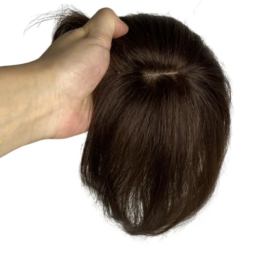 Miniatura 12 de Anemone Flequillo de cabello humano con clip para mujer, base de encaje de seda 3D, extensión de cabello natural falso para retroceder la línea