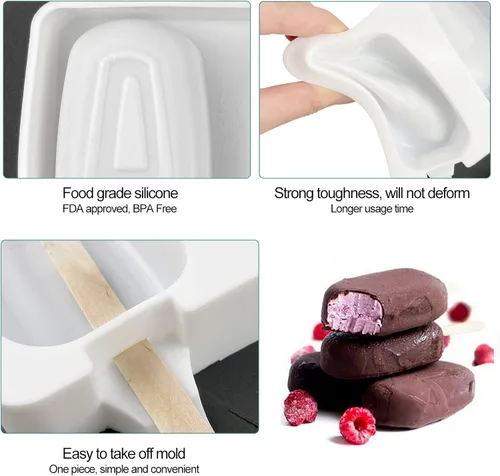 Miniatura 8 de 2 moldes de silicona reutilizables de grado alimenticio congelados para helados, dulces, postres, moldes para tartas, paletas de hielo, moldes de 2
