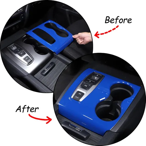 Miniatura 4 de Cubierta del panel de la palanca de cambios para Honda Pilot 2016-2022/Ridgeline 2020-2023/Passport 2019-2023, accesorios de plástico ABS para Azul