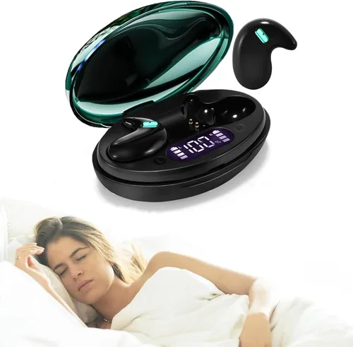 Auriculares para dormir ultrafinos inalámbricos Bluetooth 5.3 para dormir de lado, bloqueo de ruido con tiempo de reproducción de 6 horas, diseño