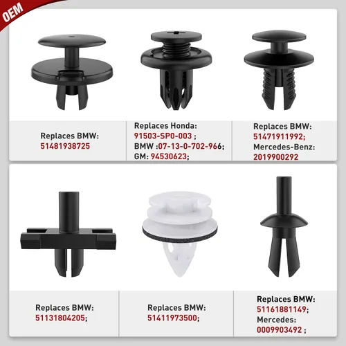 Miniatura 3 de Nilight 120 piezas de clips de retención de automóvil, 0.197 in, 0.236 in, 0.276 in, 0.354 in, 0.394 in, tornillos de expansión de repuesto, clips