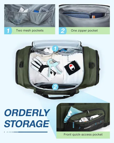 Miniatura 3 de BAGSMART Bolsa de gimnasio para hombres y mujeres, bolsa de viaje deportiva con compartimento para zapatos y bolsillo húmedo, bolsa de transporte