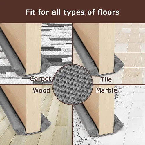 Miniatura 2 de Topes dobles para puertas impermeables, ajustables de 30" a 36", protectores de corrientes de aire, bloqueador de ruido, bloqueador de brisas